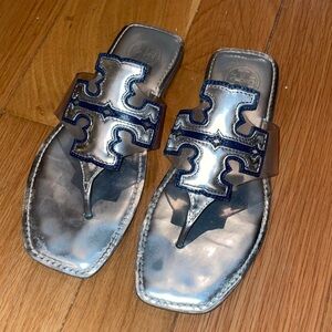 Tory Burch Silver Grier Sandals 7.5 $225